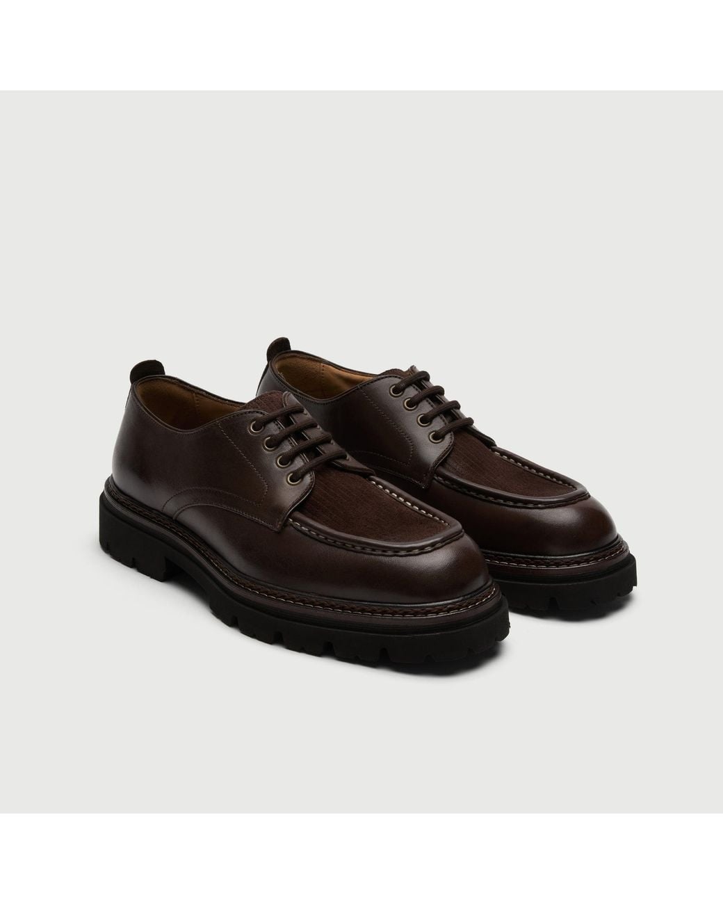 Walk London Black Farringdon Apron Shoe for men