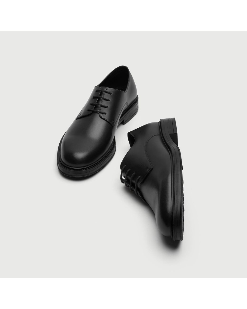 Walk London Black Vincent Derby Shoe for men