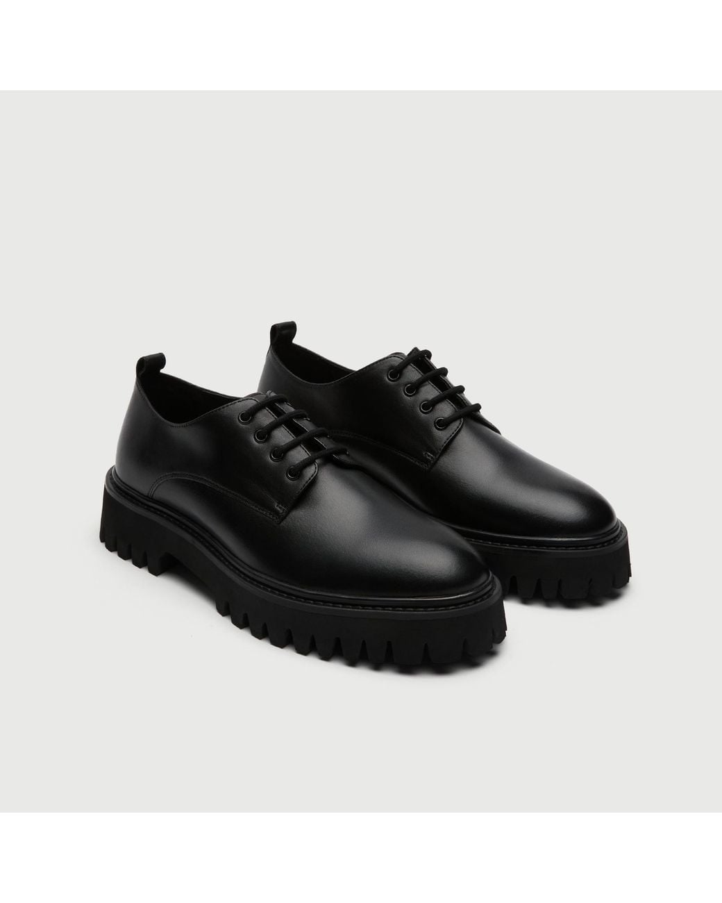 Walk London Black Hopper Derby Shoe for men