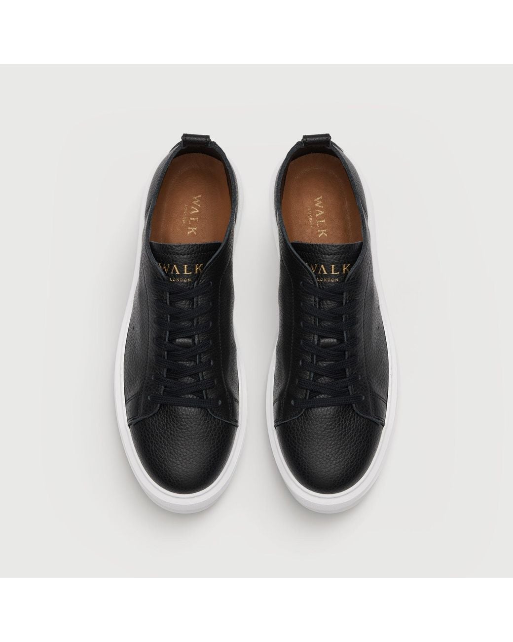 Walk London Black Wimbledon Trainer for men