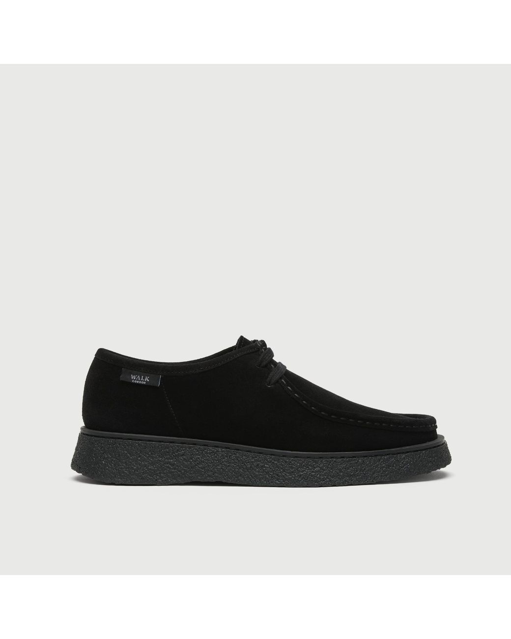 Walk London Black Carnaby Apron Shoe for men