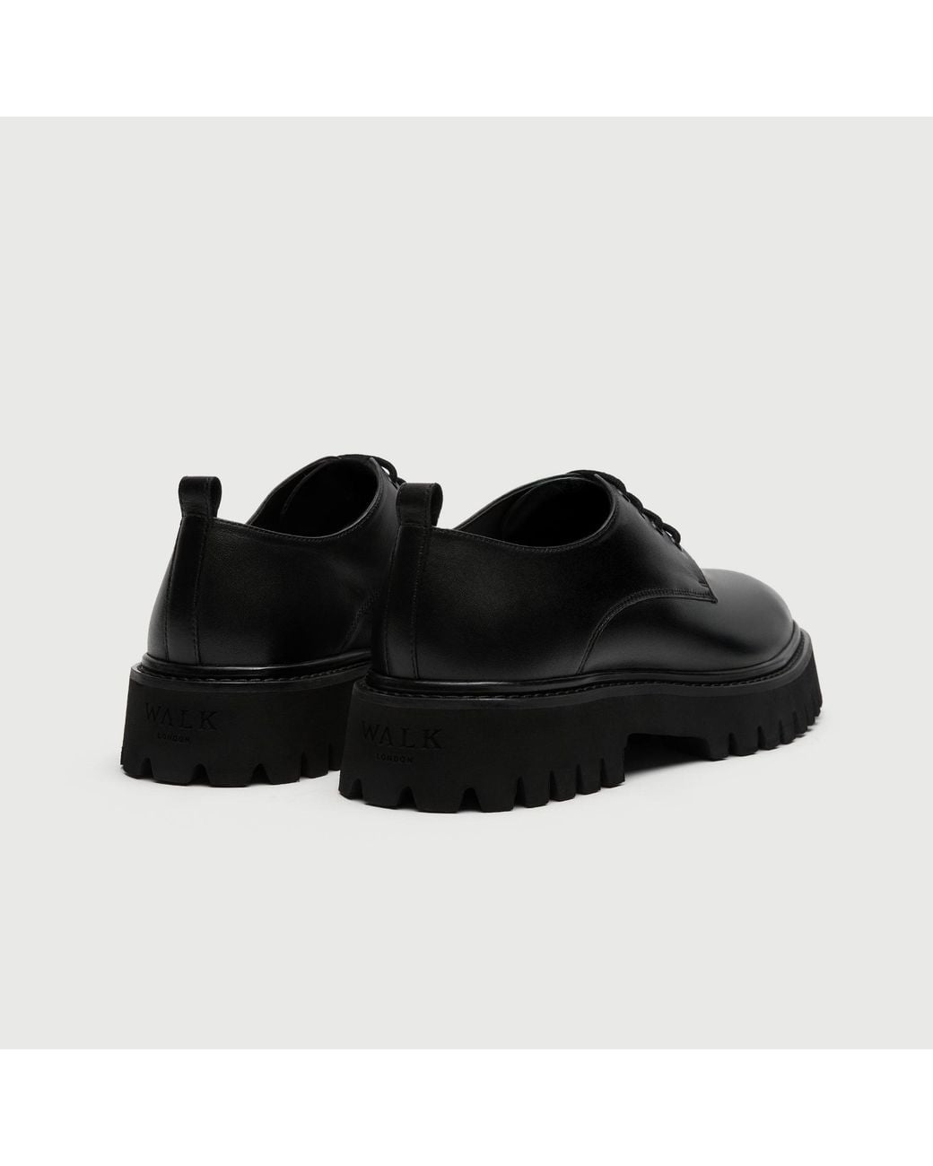 Walk London Black Hopper Derby Shoe for men