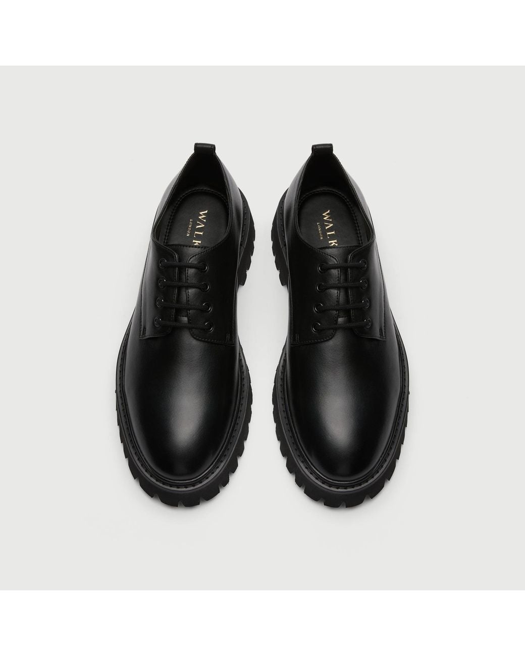 Walk London Black Hopper Derby Shoe for men
