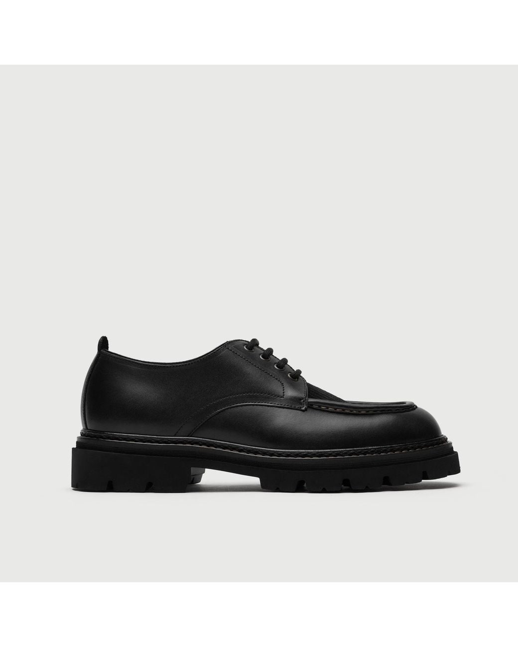 Walk London Black Farringdon Apron Shoe for men