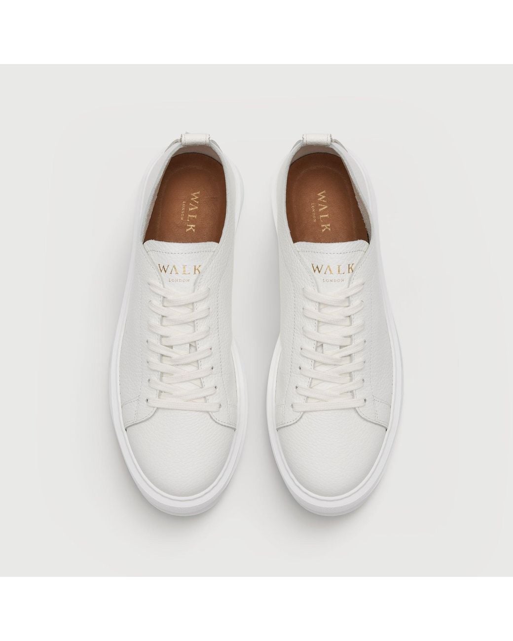 Walk London White Wimbledon Trainer for men