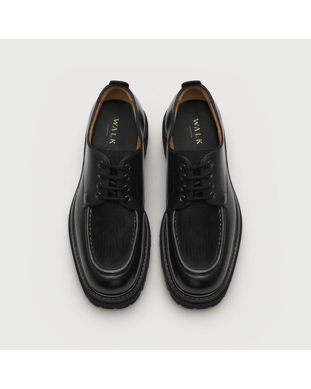 Walk London Black Farringdon Apron Shoe for men