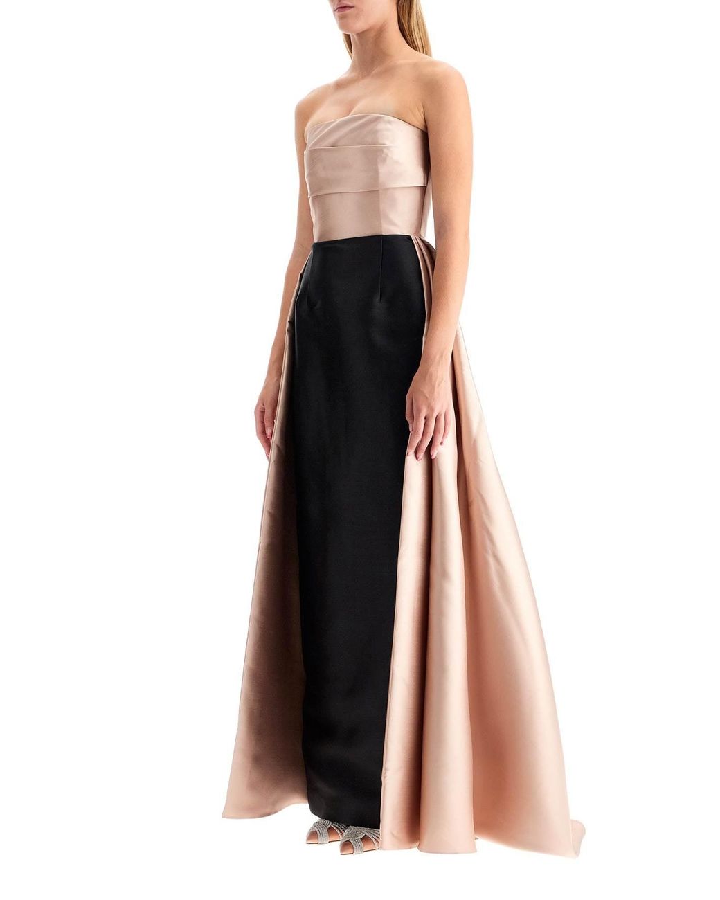 SOLACE LONDON Tiffany トレーン サテン ロング ドレス 関税込み Solace London Long Two-Tone 'Tiffany in Black | Lyst