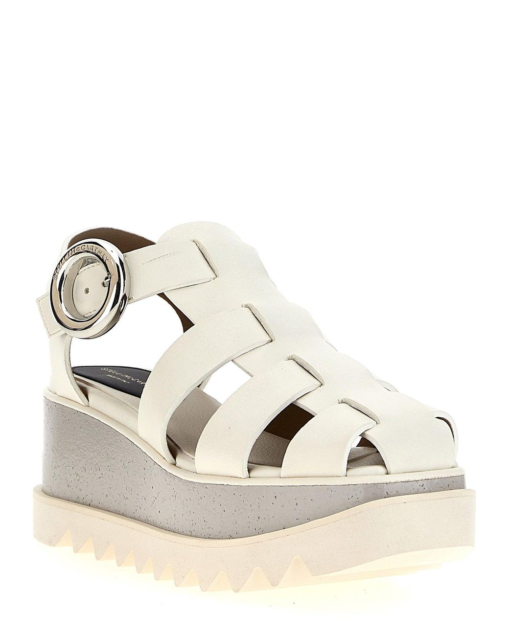 サンダル・ミュール STELLA MCCARTNEY 'Elyse' sandals Beige STELLA MCCARTNEY Sneak-Elyse woven wedge mules | NET-A-PORTER