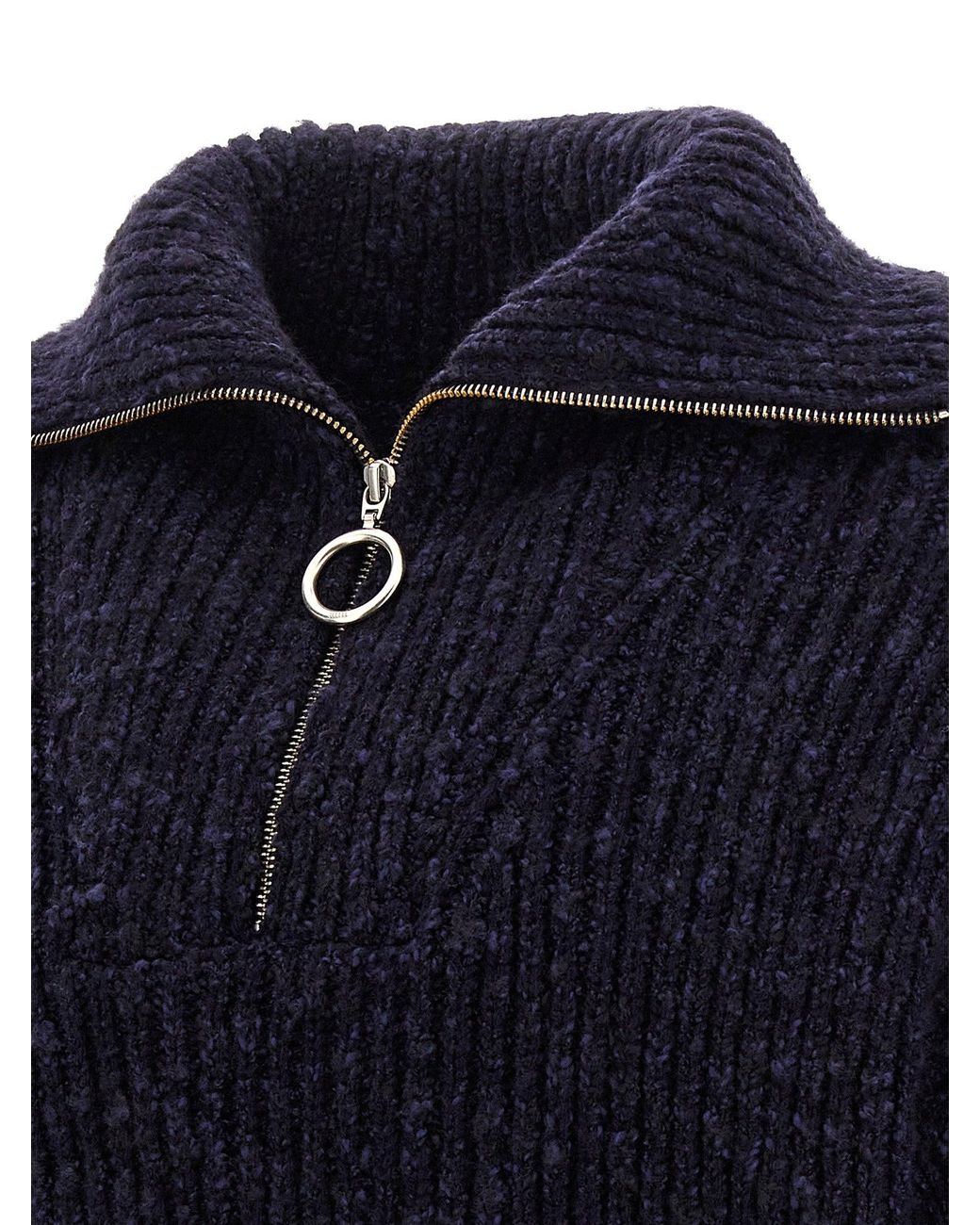 Ami Paris Half Zip Sweater in Blue for Men | Lyst