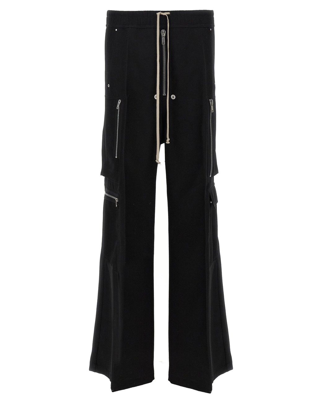Rick Owens Black Wool Cargobelas Pants for men