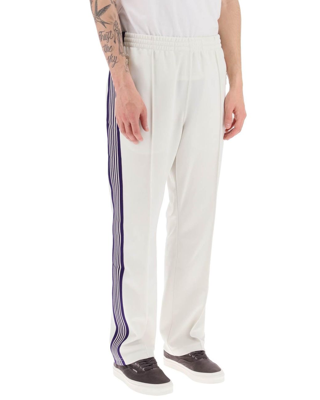 Needles 'narrow' Track Pants With Side Bands in White for Men | Lyst
