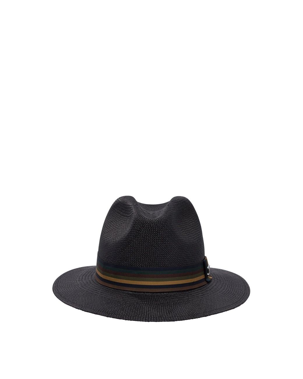 Max Mara Straw Panama Hat in Black | Lyst