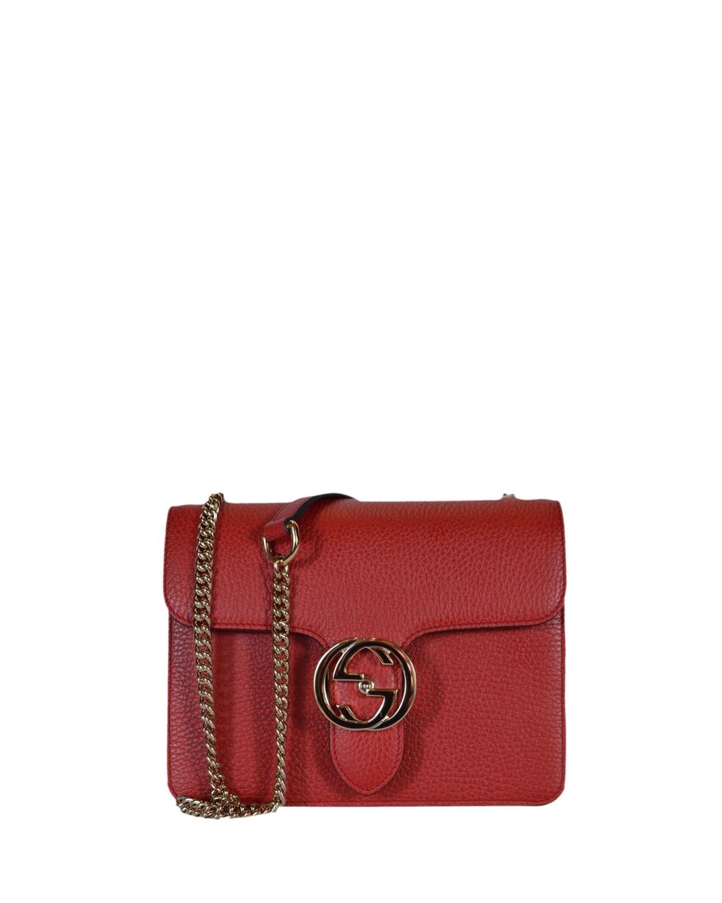 Gucci Interlocking GG Black Leather Shoulder Bag Pebble Handbag Italy New  Crossbody 