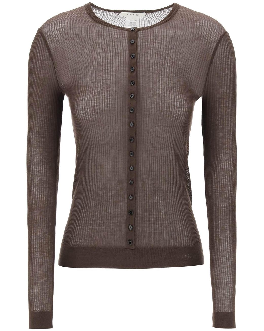 Lemaire mélange-effect wool blend cardigan - Grey