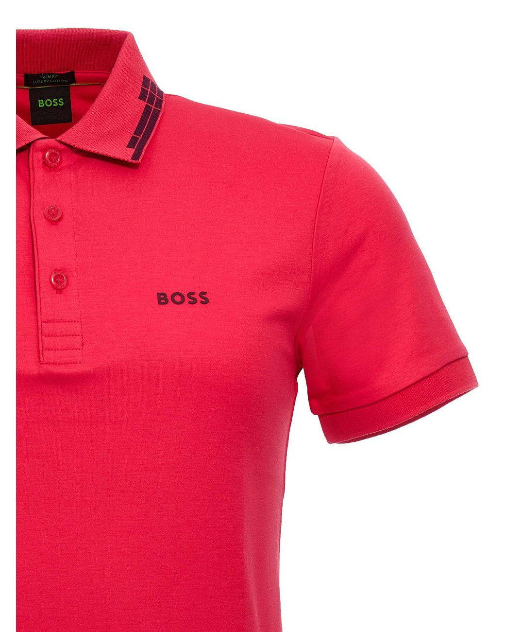 Red hugo 2024 boss polo shirt