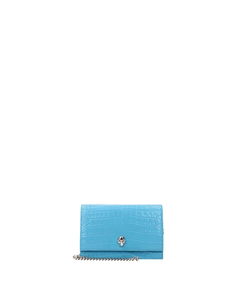Alexander McQueen Clutches Leather Heavenly in Blue | Lyst