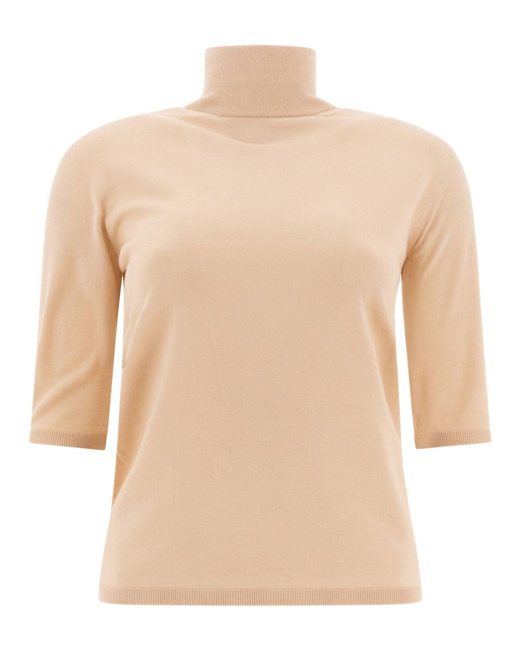 Max Mara White Wool Turtleneck