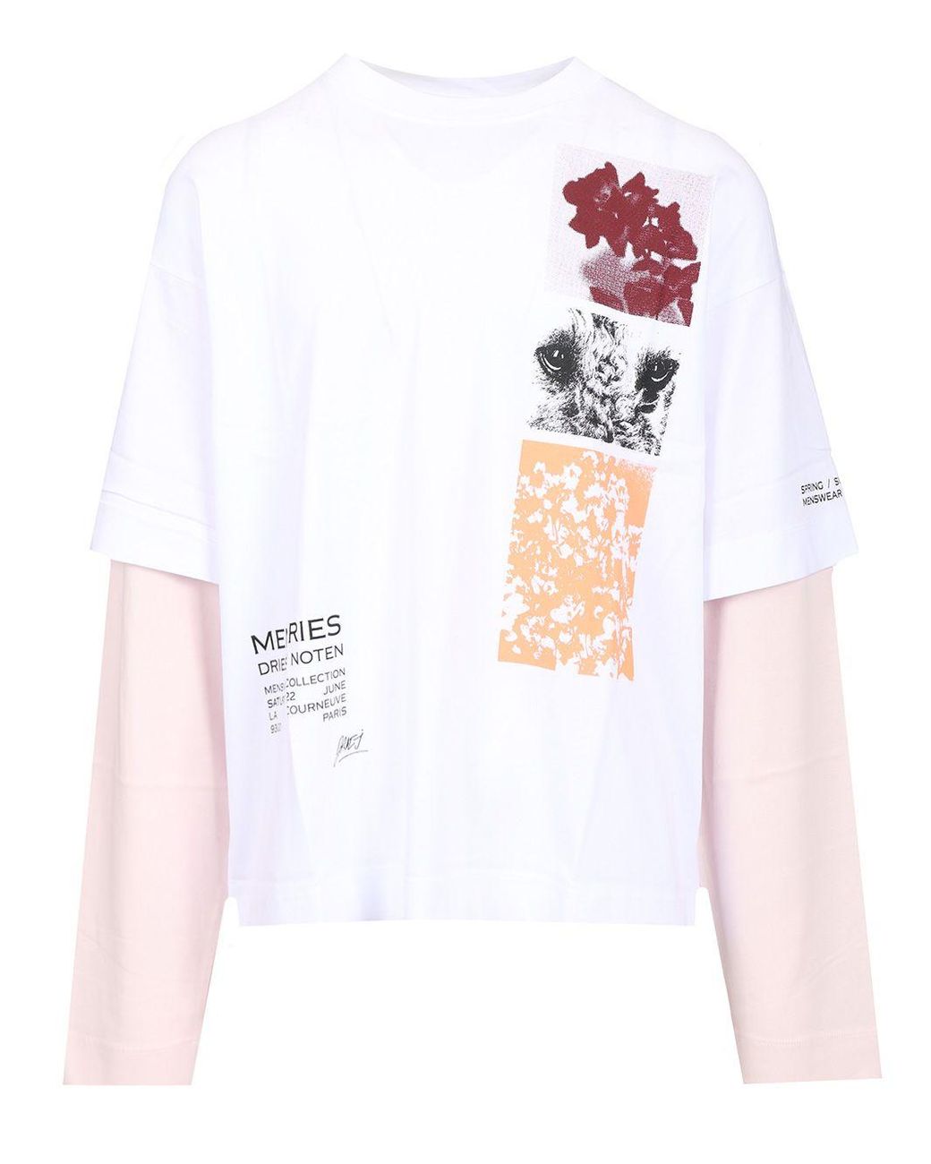 Tシャツ・カットソー Dries Van Noten Hemmings Printed Double Sleeve T-Shirt Dries Van Noten Hemmings Printed Double Sleeve T-Shirt in