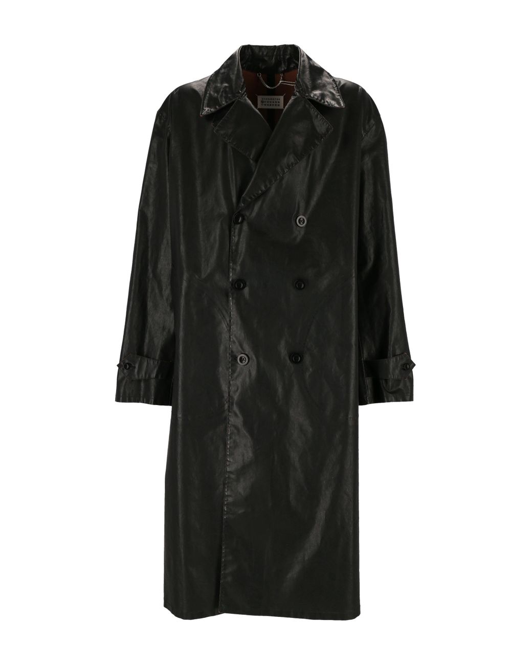 Maison Margiela Fourstitch Logo Doublebreasted Coat in Black for Men