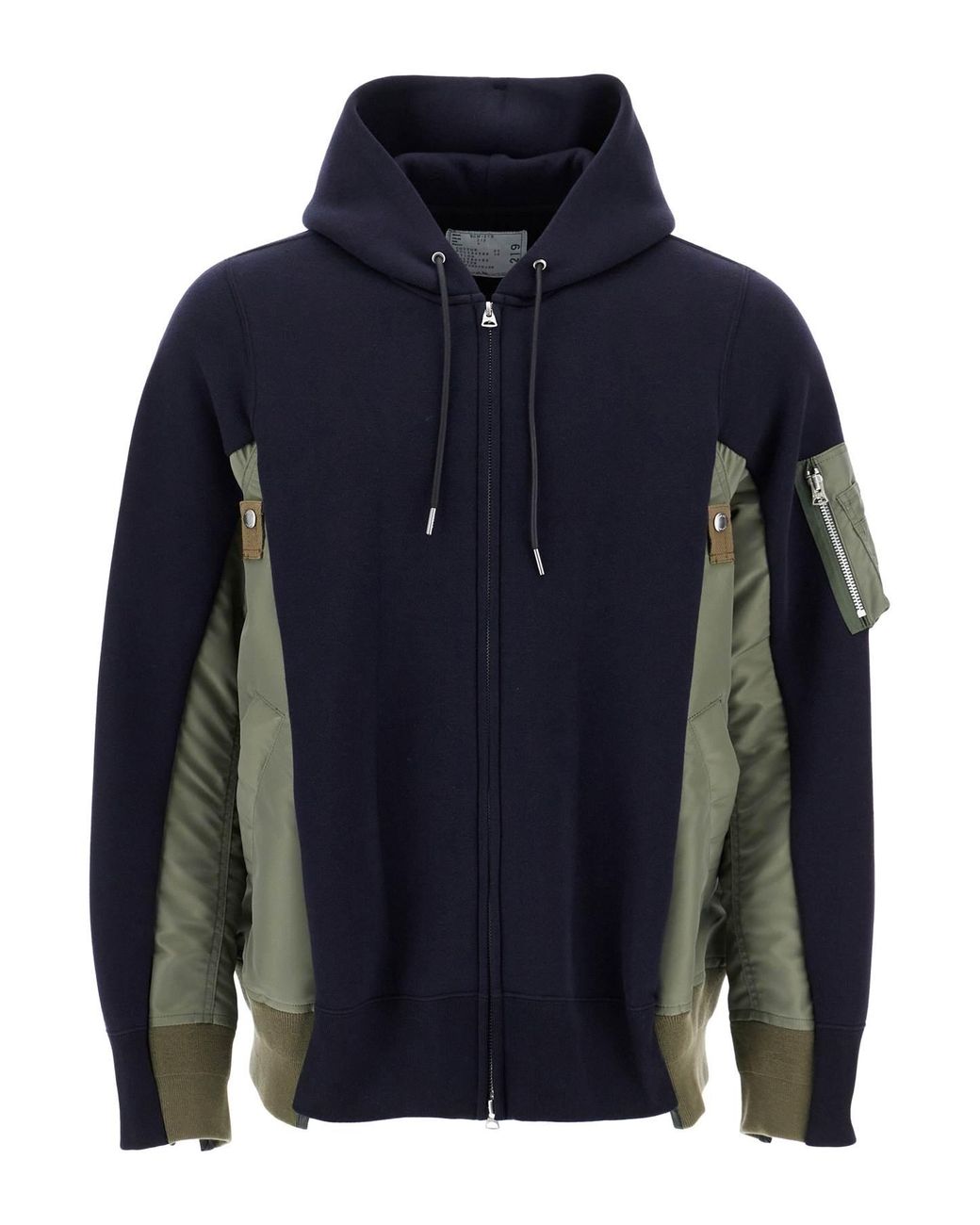 Sacai Bomber Stile Felpa Effetto Stratificato in Blue Lyst