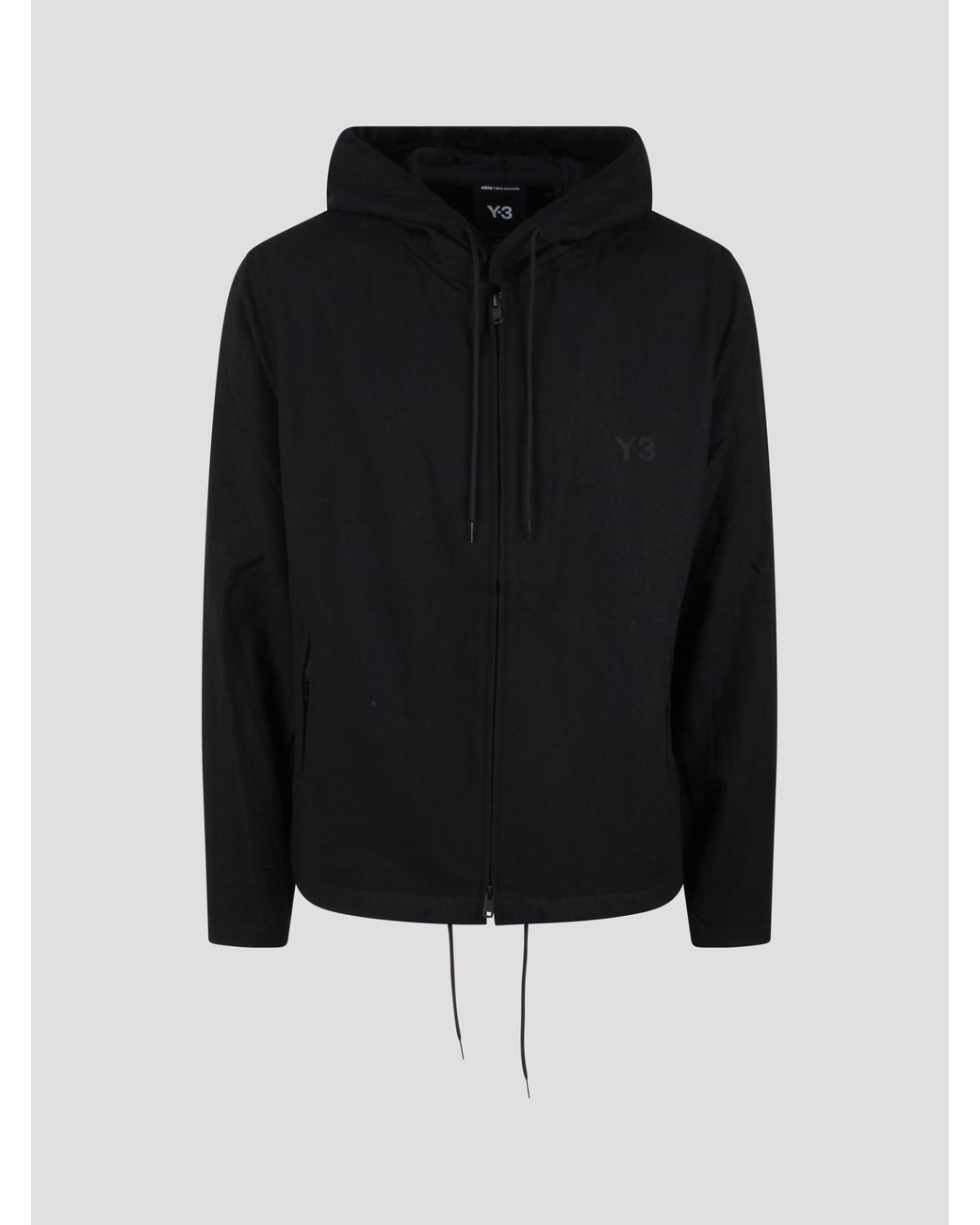 美品　Y-3 黒 ジッパー付きジャンパー Y-3 Yohji Yamamoto x Adidas CL Full Zip Black Logo Hoodie