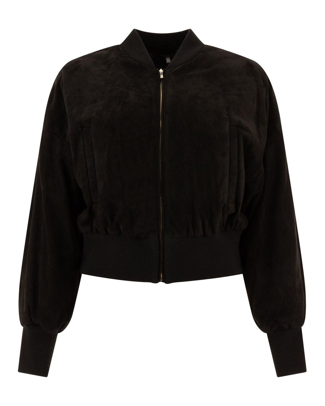Black suede bomber jacket womens deals