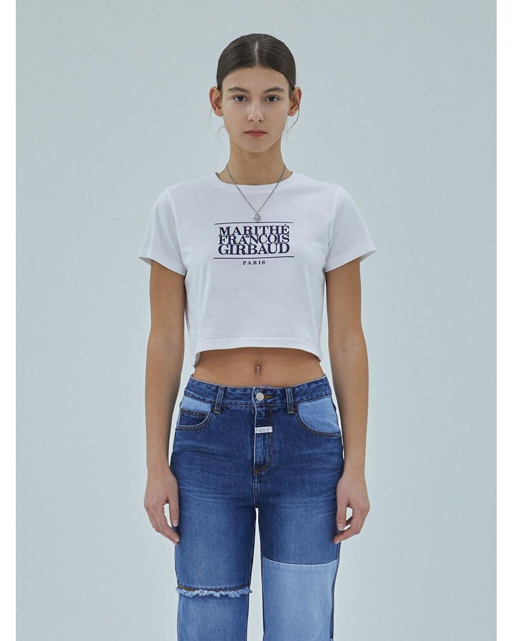 ★MARITHE★W CLASSIC LOGO CROP IVORY color