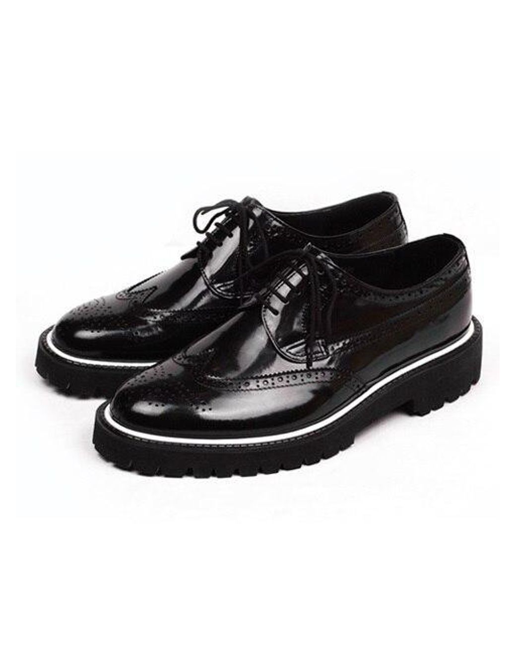 DAVID STONE Lace Dvs Piping Wingtip Shoes in Black for Men | Lyst