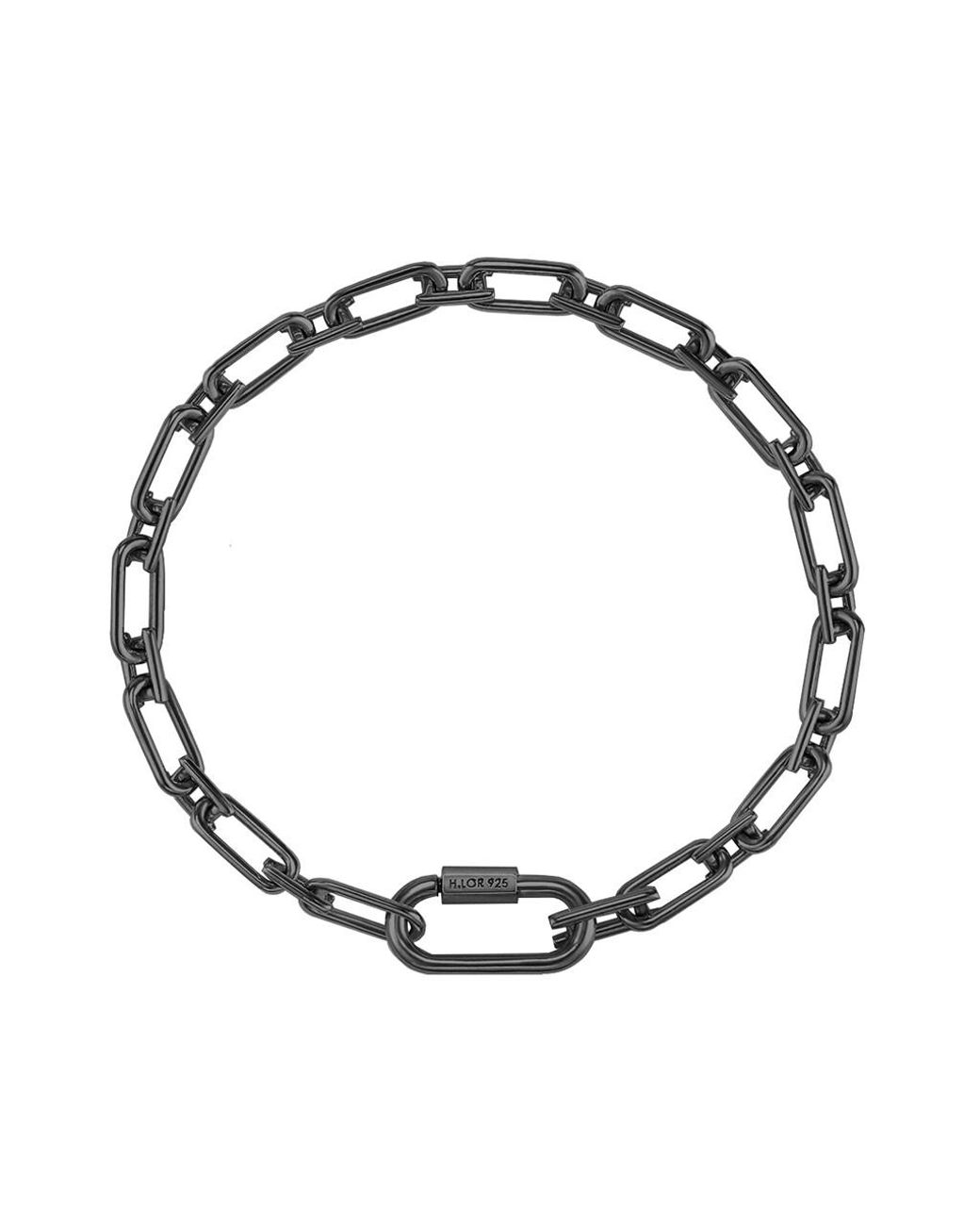 HYÈRES LOR Silver Link Chain Bracelet S in Black | Lyst