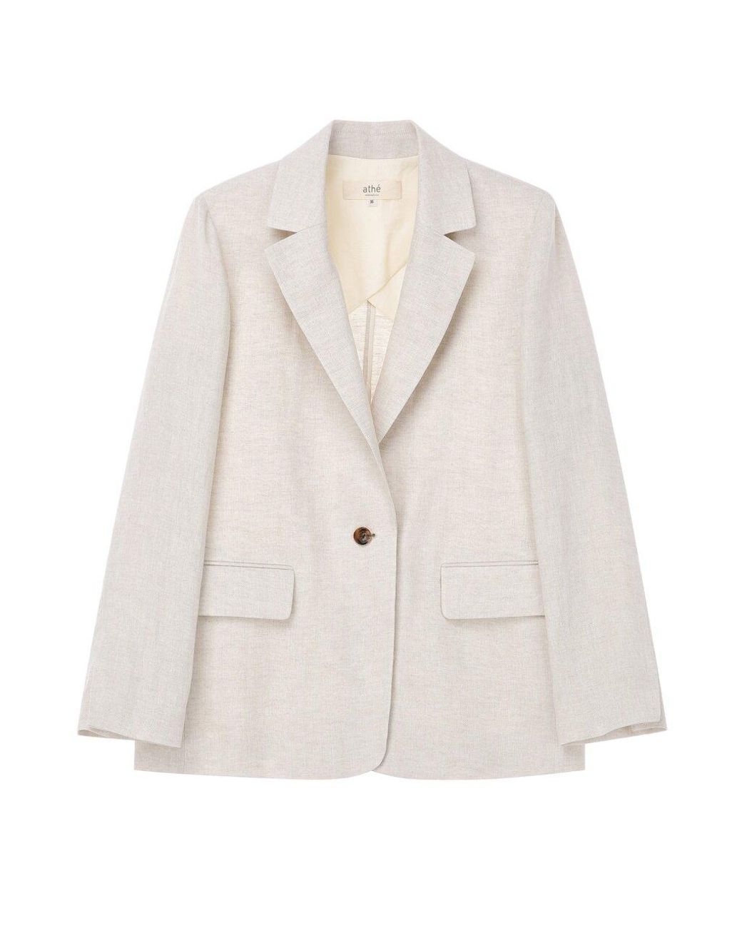 Vanessa Bruno Linen Herringbone Jacket in Pale Beige (White) | Lyst