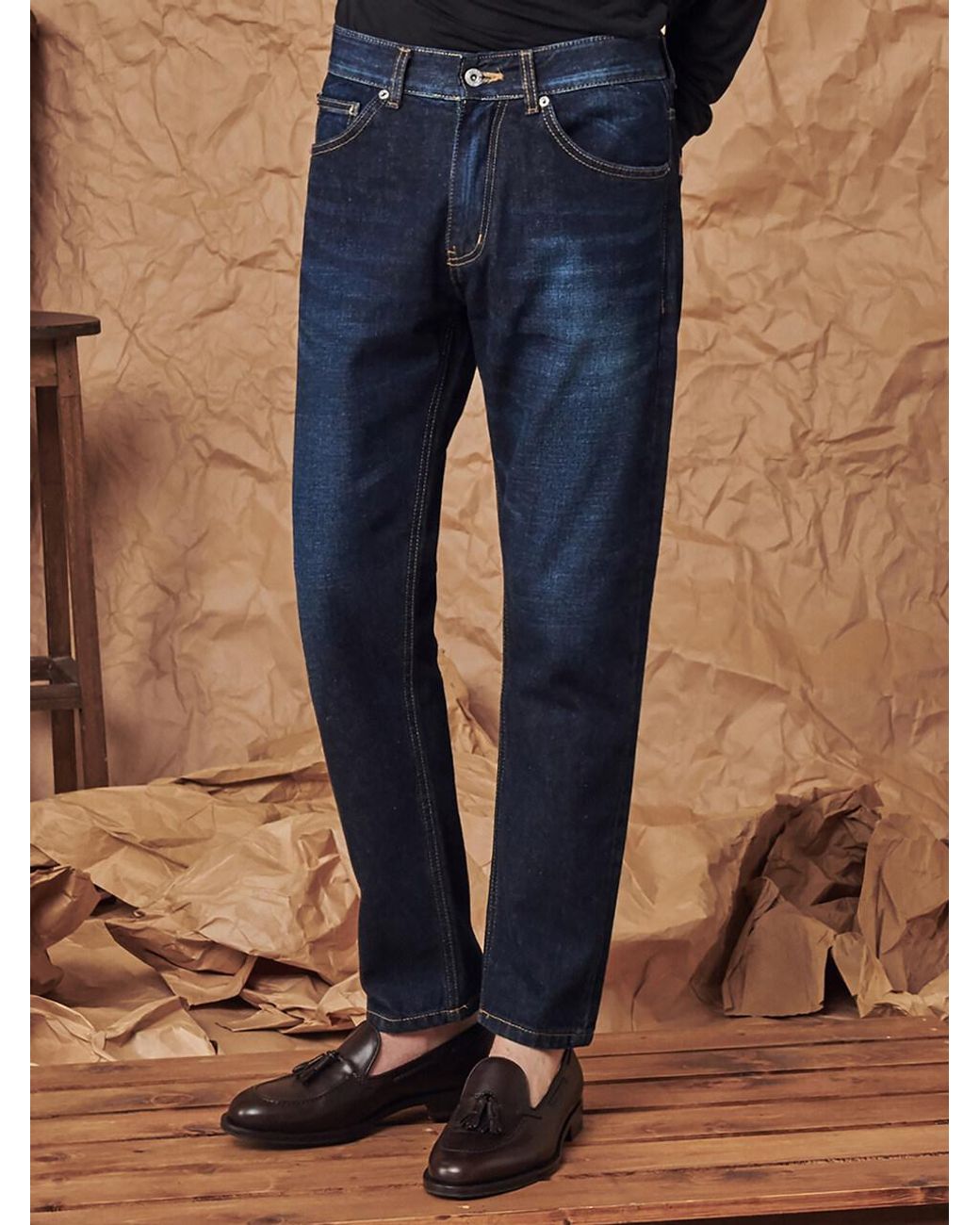 HALBKREIS Tapered Fit Jeans in Blue for Men | Lyst