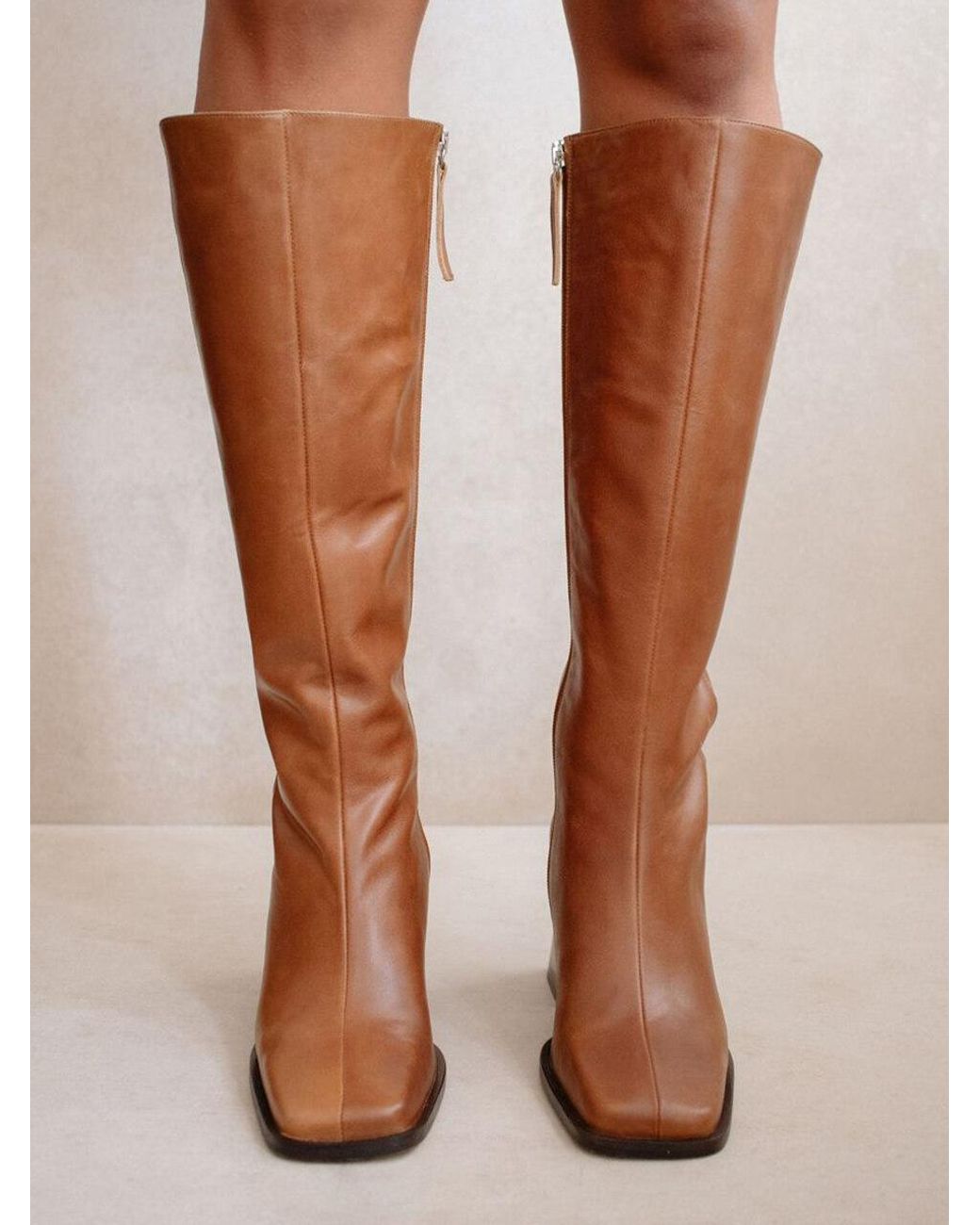 brown ankle length boots