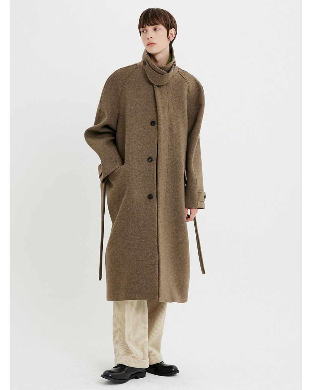 MOONSUN Messier Balmacaan Coat in Natural for Men | Lyst