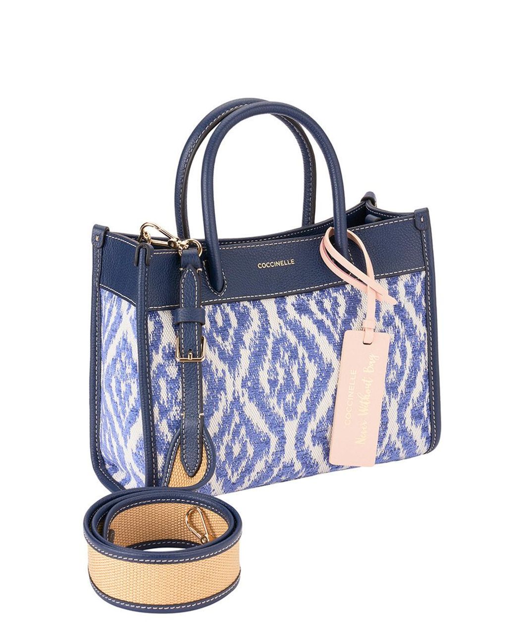 Coccinelle Cotton Nwb Jacquard Bag in Navy (Blue) | Lyst