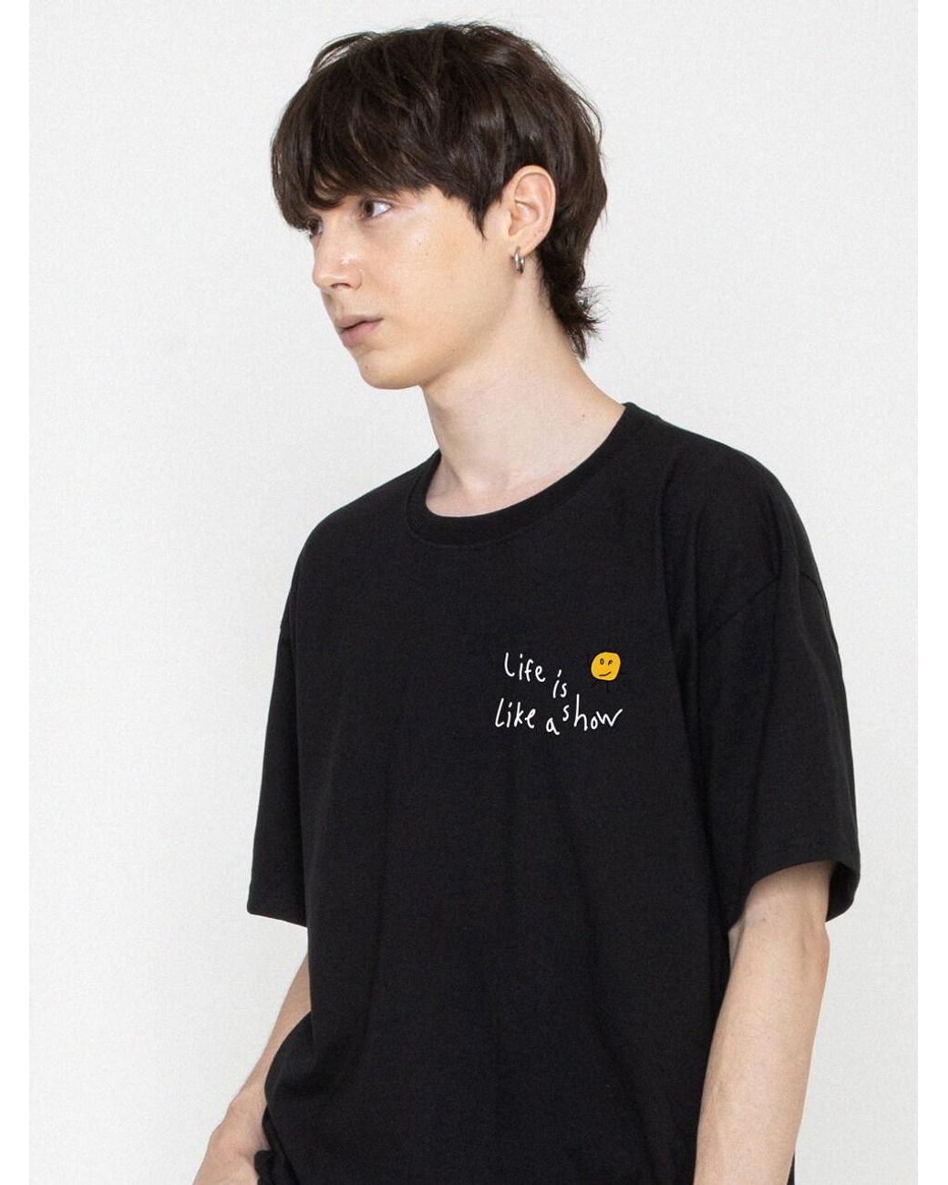 GRAVER Cotton [unisex] Drawing Dote Life Logo White Clip T-shirt in ...