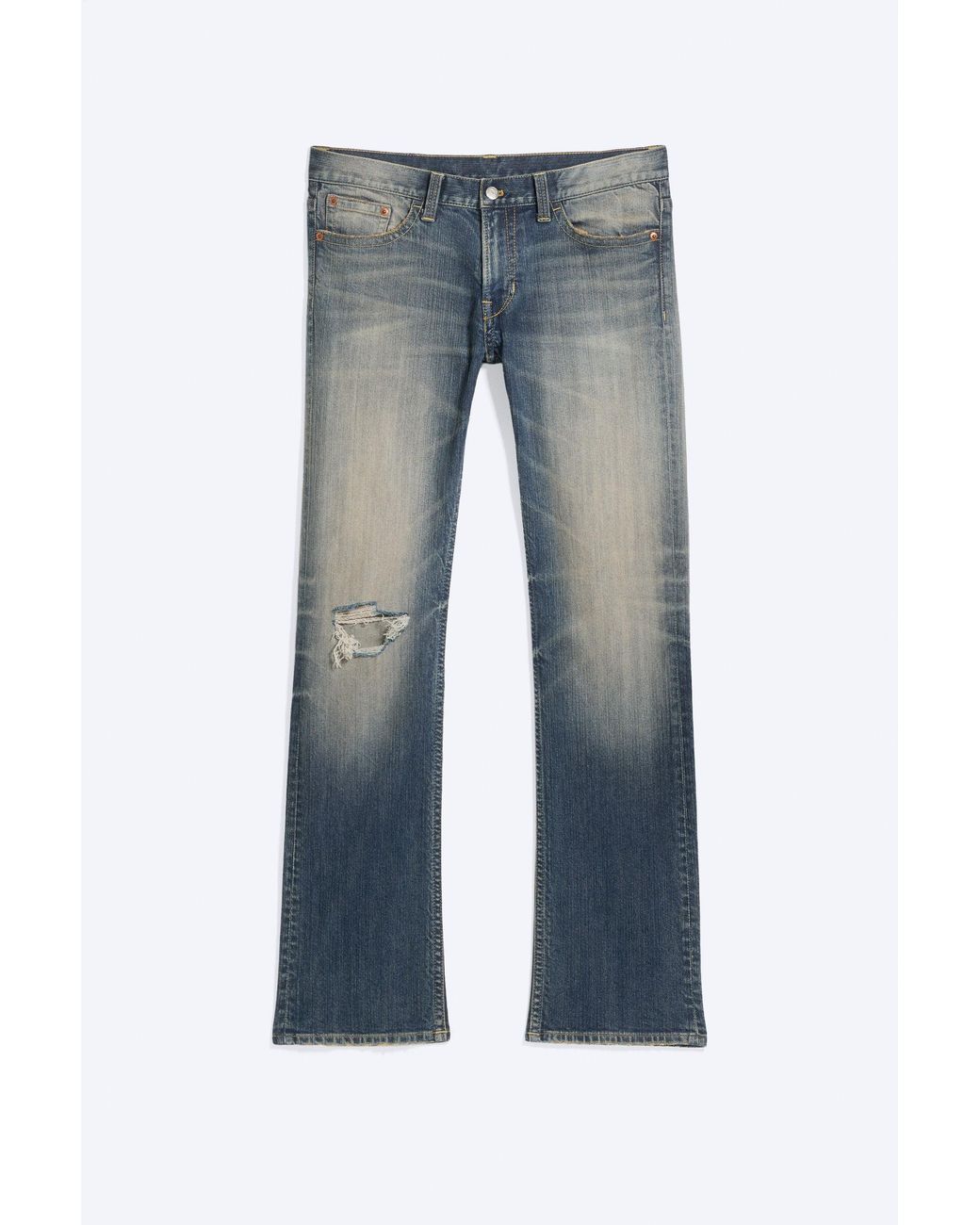Cheap Monday Blue Struggle Low Rise Slim Bootcut Jeans for men