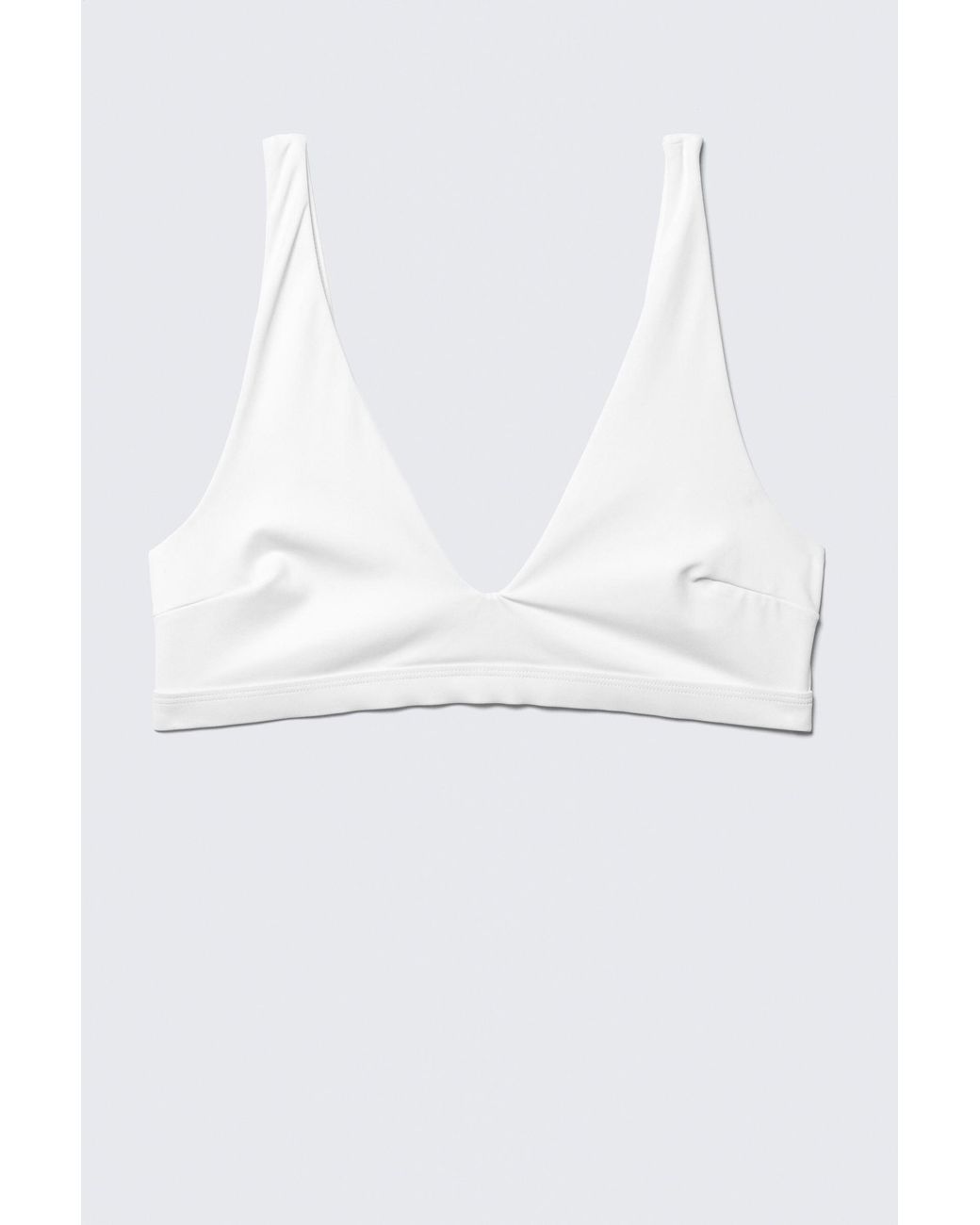 Weekday White Plunge Pull-On Bikini Top