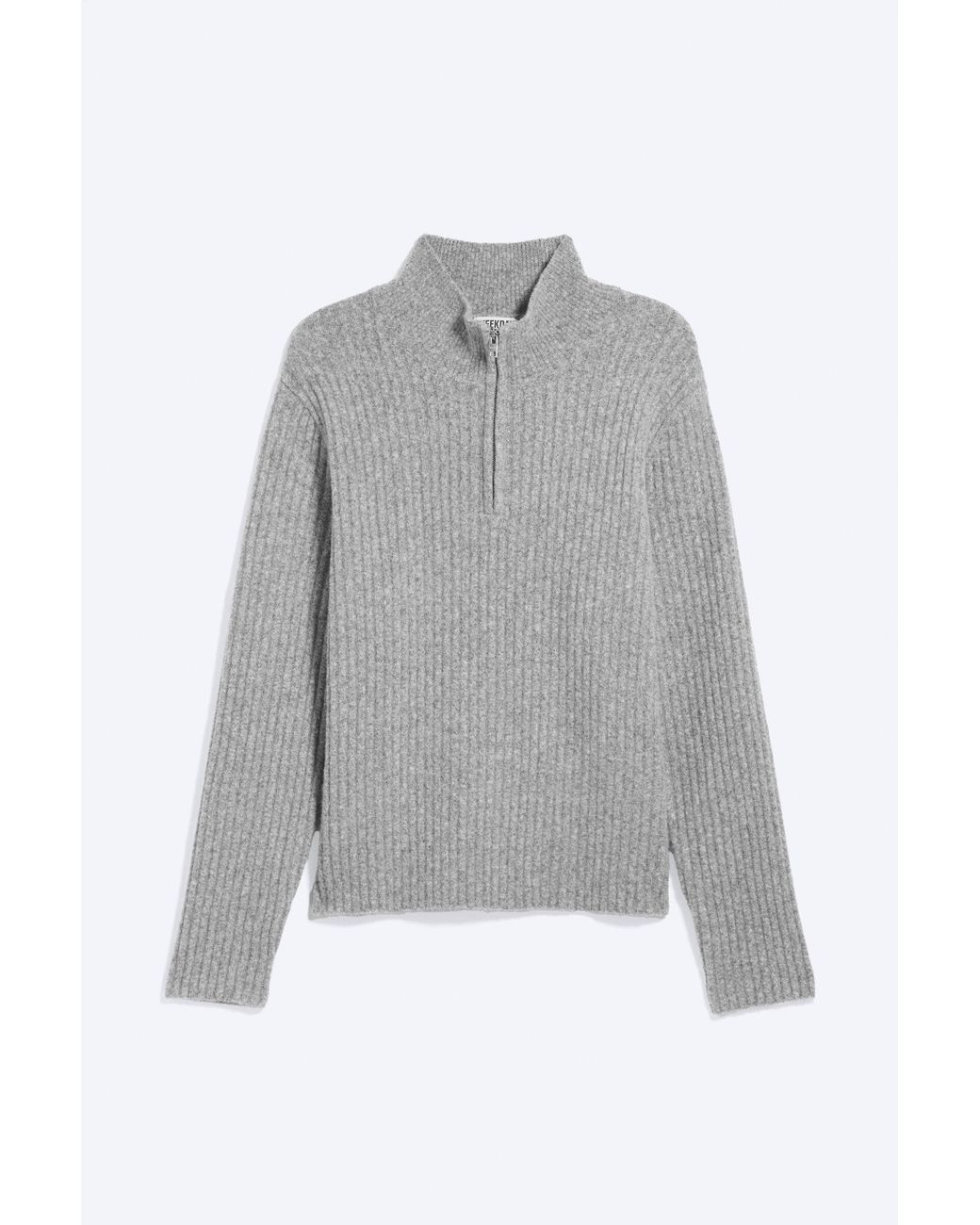 Weekday Gray Wool-Blend Half-Zip Sweater for men