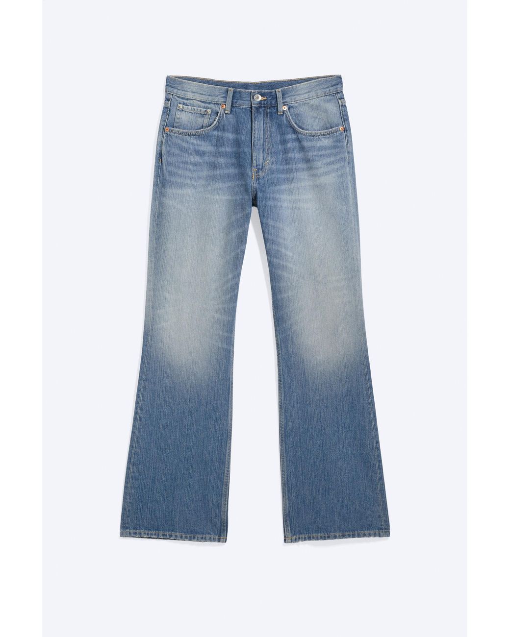 Weekday Blue Mercury Mid Rise Relaxed Bootcut Jeans for men