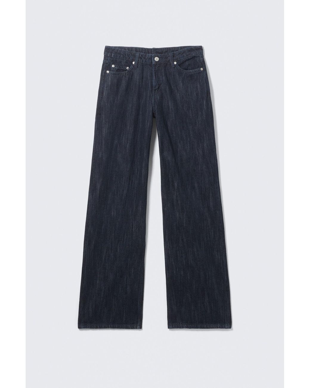 Weekday White Ample Mid Rise Loose Wide Jeans