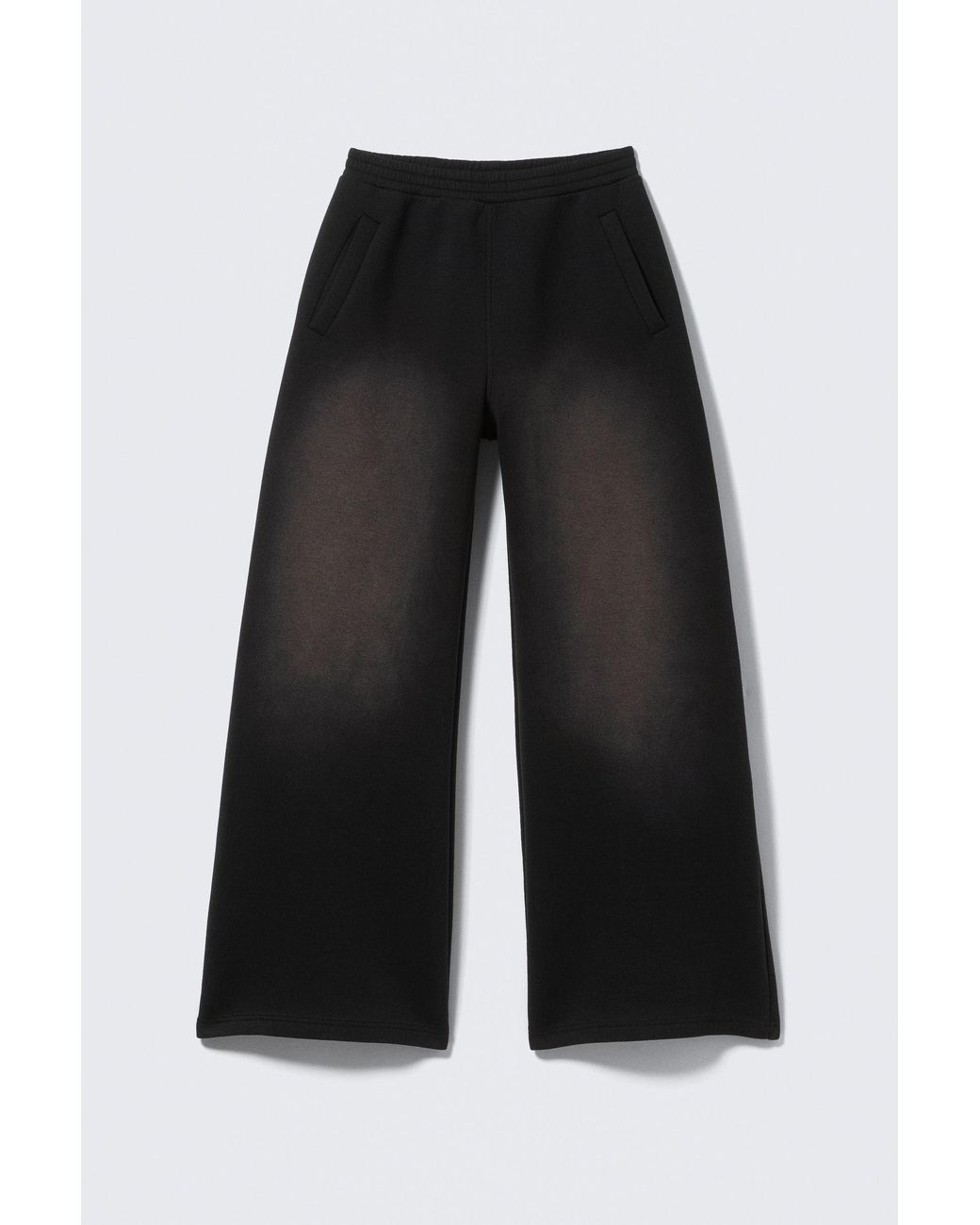 Weekday Black Washed Wide Leg Scuba Sweatpants