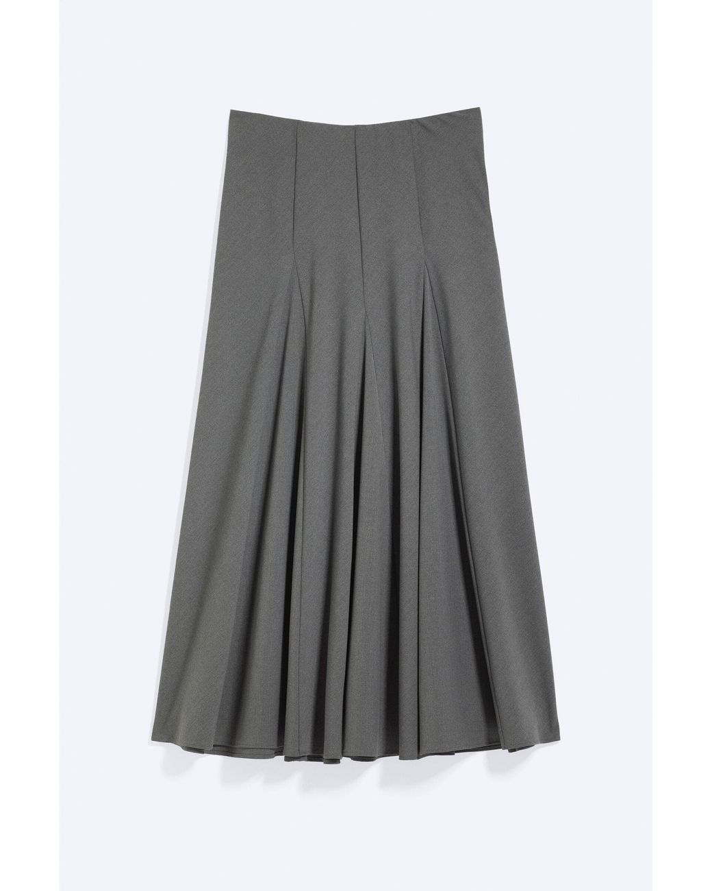 Weekday Gray Mid Rise Panelled Maxi Skirt
