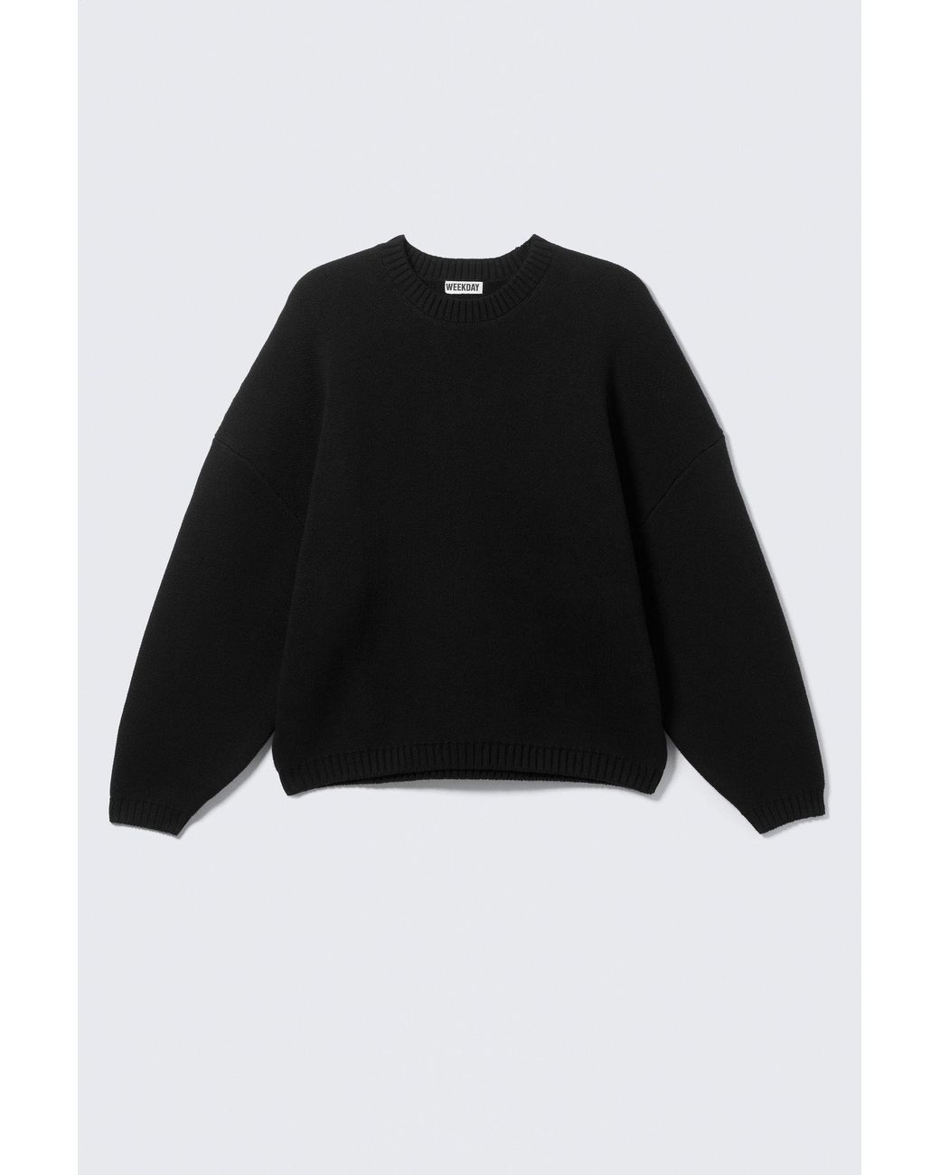 Weekday Black Oversized Heavyweight Cotton Sweater for men