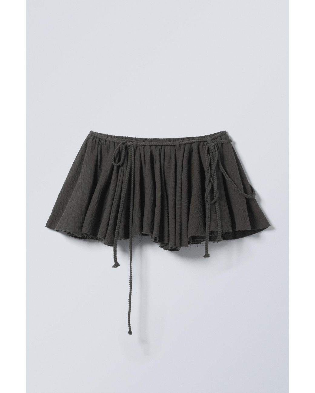 Weekday Black Flared Low Rise Pleated Mini Skirt