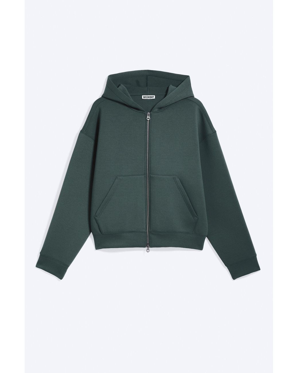 Weekday Green Simon Scuba Zip Hoodie for men