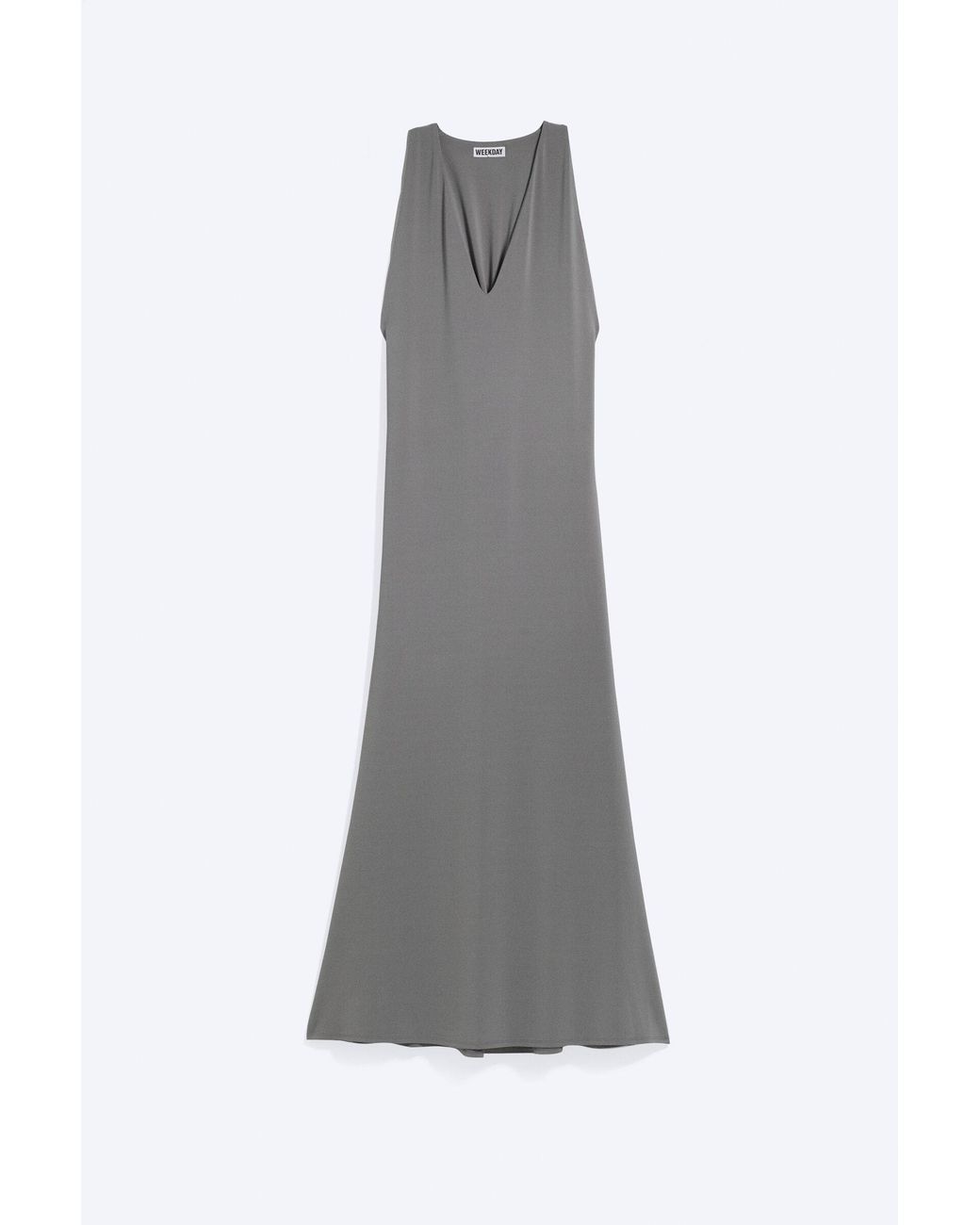 Weekday Gray Gathered Maxi Dress