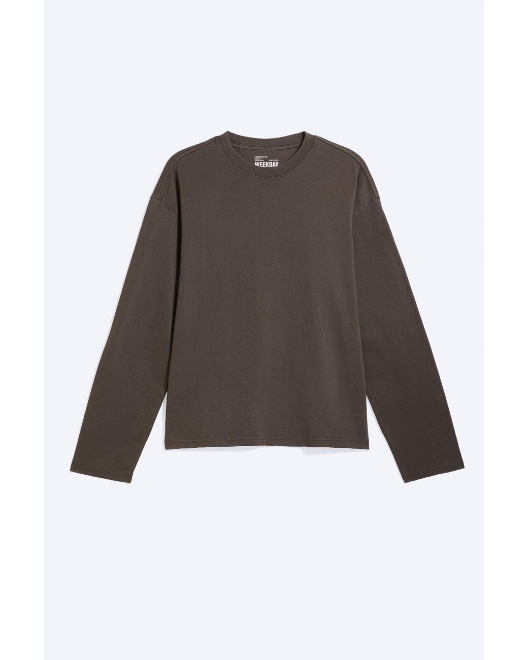 Weekday Brown Loose Boxy Long-Sleeved T-Shirt for men