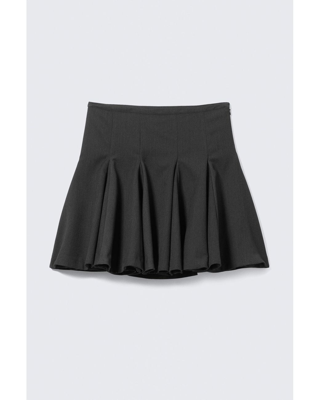 Monki Black Low Rise Flared Knee-Length Suiting Skirt