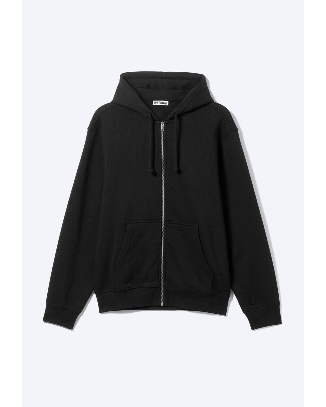 Weekday Black Classic Zip Hoodie for men