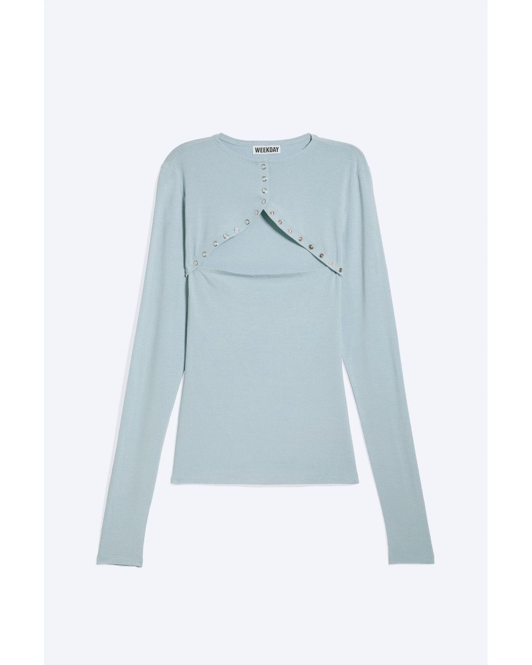 Weekday Blue Snap Button Bolero